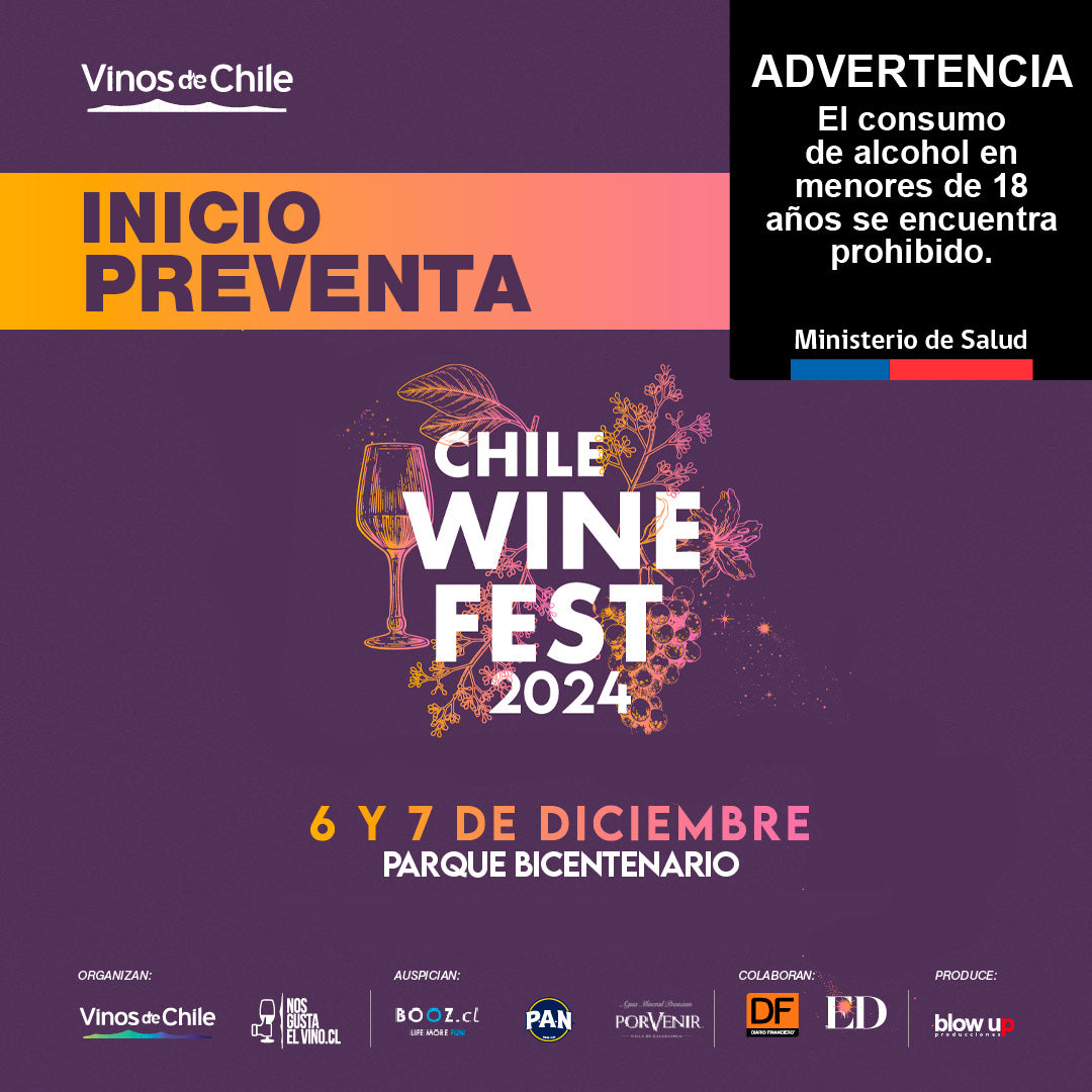 PREVENTA - Chile Wine Fest con un 15% descuento agregando el código: VIUMANENT